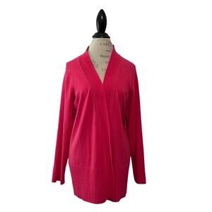 Coldwater Creek fuchsia Easy Ribbed knit Cardigan NEW